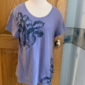 Sonoma Purple Floral Short Sleeve Tee